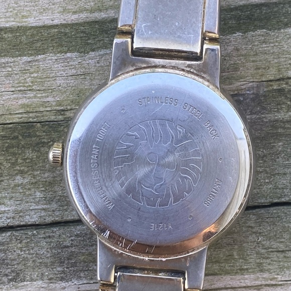 Anne Klein link watch Roman numerals water resistant crystal accent - Picture 9 of 14